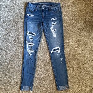 American Eagle Distressed Super Low Jeggings